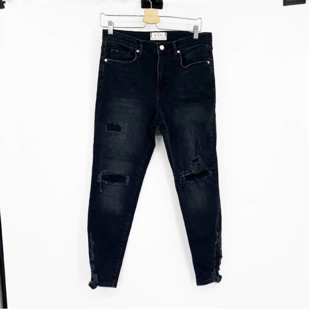 We the Free People Black High Rise Distressed Jeans